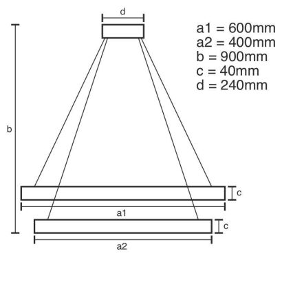 Brilagi - LED-dimmbare Pendelleuchte an Seil CIRCLE LED/70W/230V 3000-6500K Ø 60 cm gold + Fernbedienung
