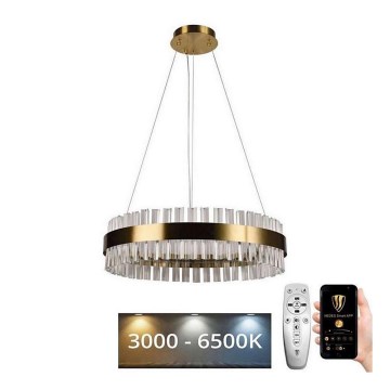 Brilagi - dimmbare LED-Kristall-Pendelleuchte an Stahlseil HALO LED/40W/230V 3000-6500K Ø 60 cm + Fernbedienung