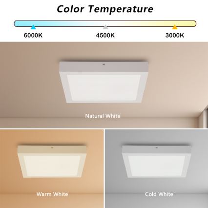 Brilagi - Dimmbare LED-Deckenleuchte für Badezimmer FRAME SMART LED/24W/230V 30x30 cm 3000-6000K IP44 weiß + Fernbedienung