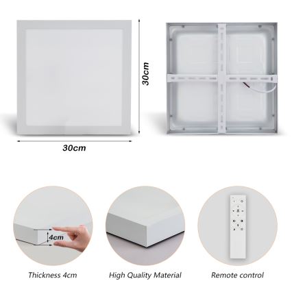 Brilagi - Dimmbare LED-Deckenleuchte für Badezimmer FRAME SMART LED/24W/230V 30x30 cm 3000-6000K IP44 weiß + Fernbedienung