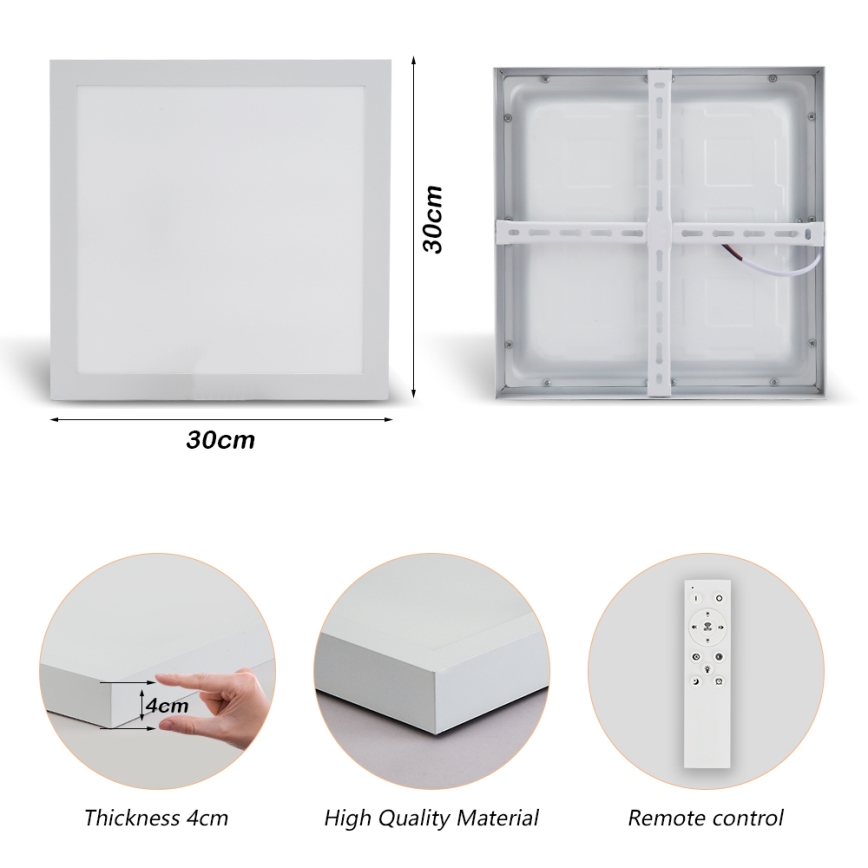 Brilagi - Dimmbare LED-Deckenleuchte für Badezimmer FRAME SMART LED/24W/230V 30x30 cm 3000-6000K IP44 weiß + Fernbedienung