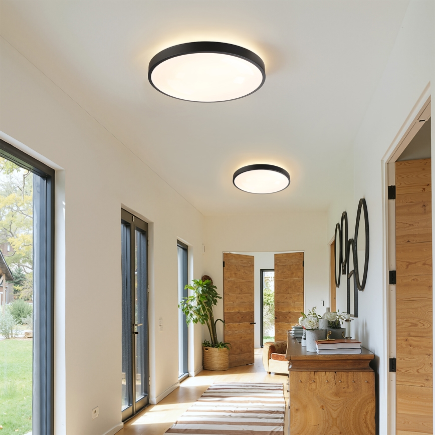 Brilagi - LED dimmbare Deckenleuchte GLASS POOL DOUBLE LED/48W/230V 3000-6000K 40 cm schwarz + Fernbedienung