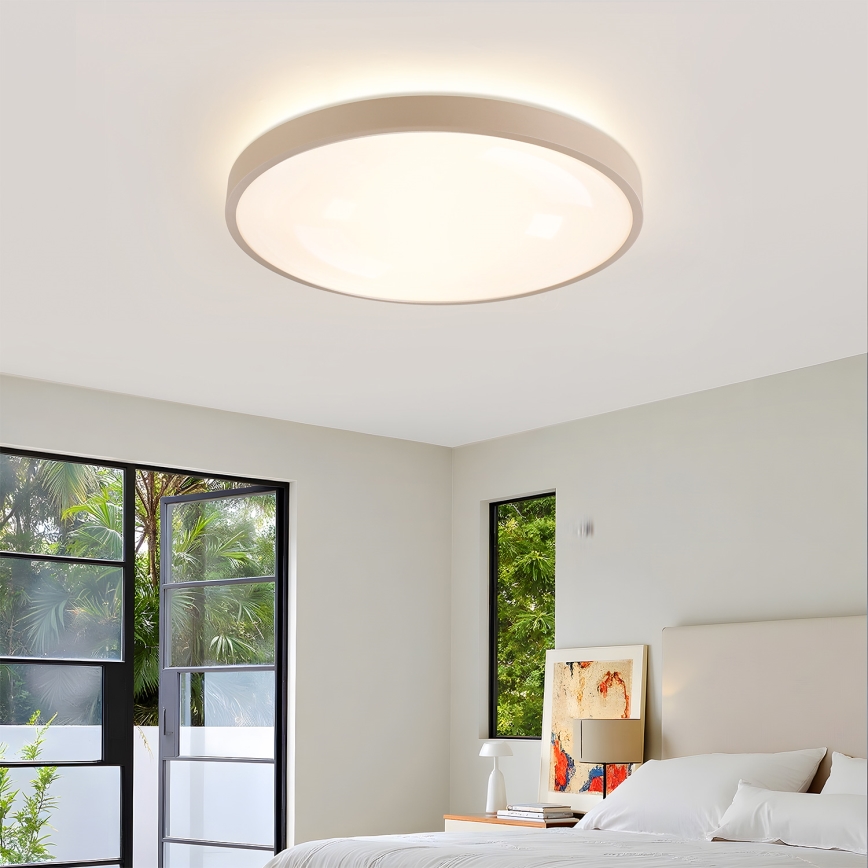 Brilagi - Dimmbare LED-Deckenleuchte GLASS POOL DOUBLE LED/60W/230V 3000-6000K 50 cm beige + Fernbedienung