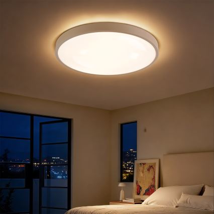 Brilagi - Dimmbare LED-Deckenleuchte GLASS POOL DOUBLE LED/60W/230V 3000-6000K 50 cm beige + Fernbedienung