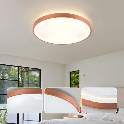 BRILAGI - LED-dimmbare Deckenleuchte GLASS POOL DOUBLE LED/60W/230V Ø 50 cm kupferfarben + Fernbedienung
