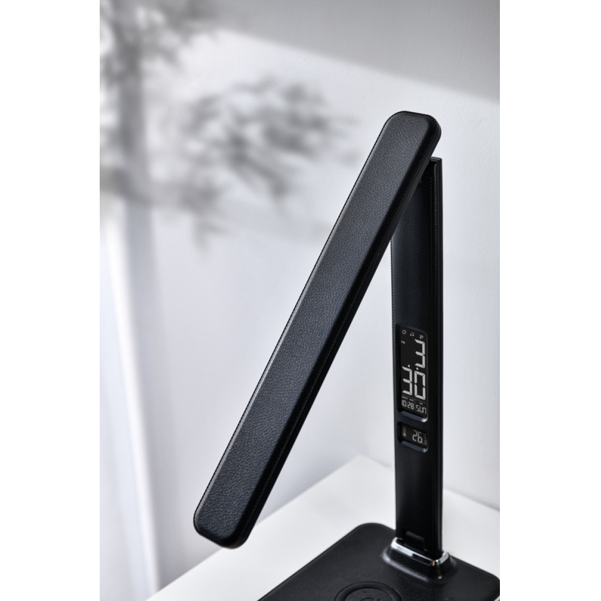 Brilagi - Dimmbare LED-Tischleuchte mit kabelloser QI- und USB-Aufladung REGINA LED/8,5W/230V schwarz