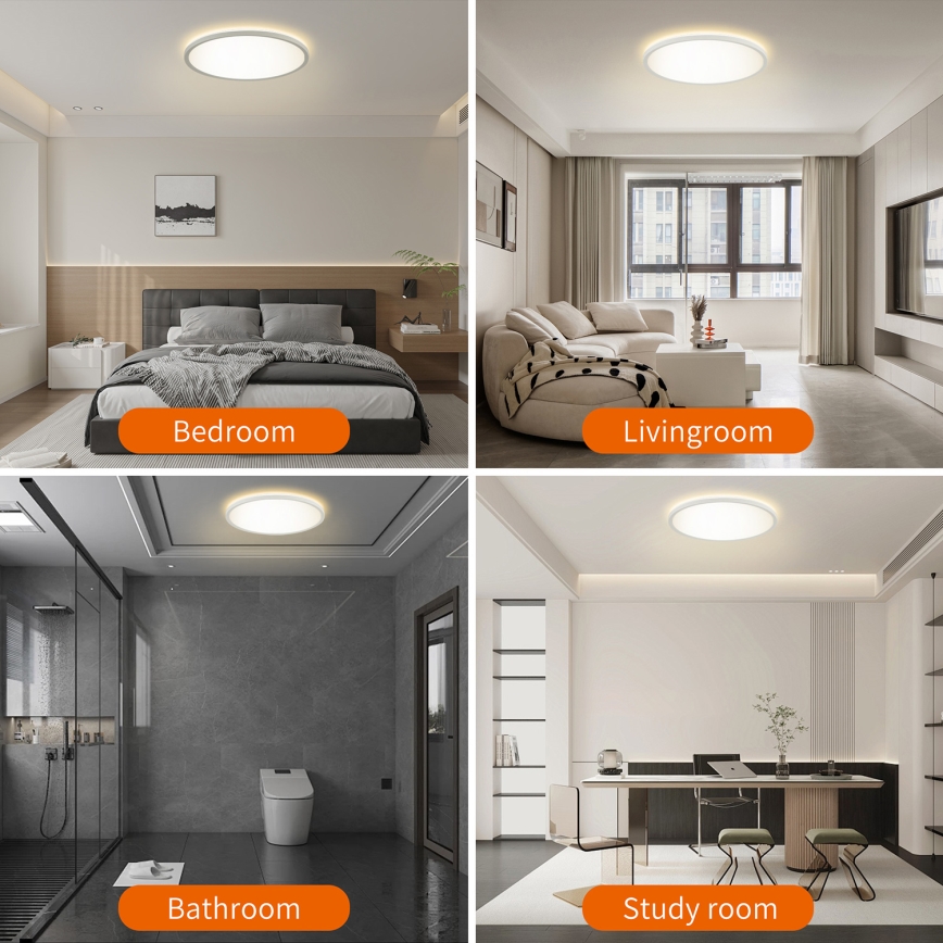 Brilagi - Dimmbare LED-Leuchte mit Sensor ULTRA SLIM LED/18W/230V d 30 cm + Fernbedienung