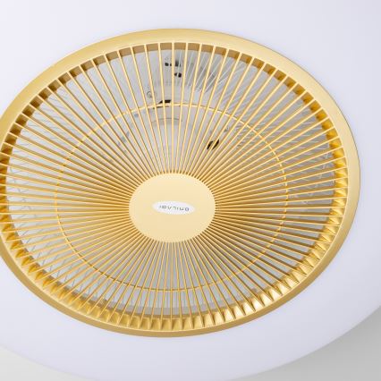Brilagi - Dimmbare LED-Leuchte mit Ventilator AURA LED/38W/230V 3000-6000K golden + Fernbedienung