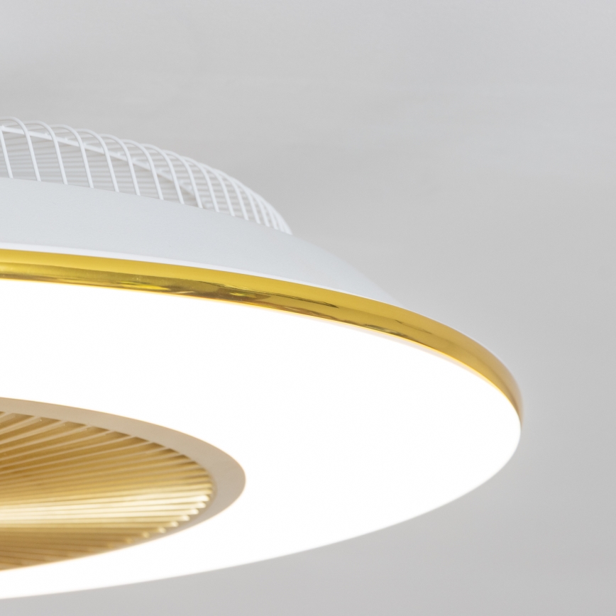 Brilagi - Dimmbare LED-Leuchte mit Ventilator AURA LED/38W/230V 3000-6000K golden + Fernbedienung