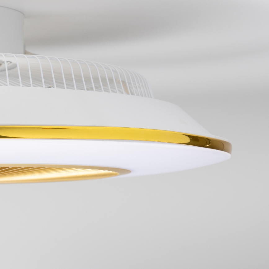 Brilagi - Dimmbare LED-Leuchte mit Ventilator AURA LED/38W/230V 3000-6000K golden + Fernbedienung