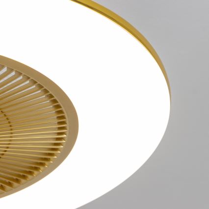 Brilagi - Dimmbare LED-Leuchte mit Ventilator AURA LED/38W/230V 3000-6000K golden + Fernbedienung