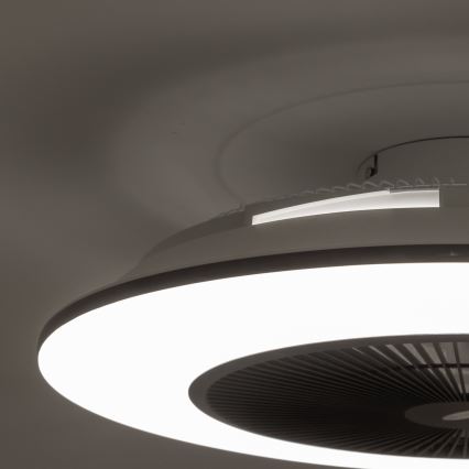 Brilagi - Dimmbare LED-Leuchte mit Ventilator AURA LED/38W/230V 3000-6000K schwarz + Fernbedienung