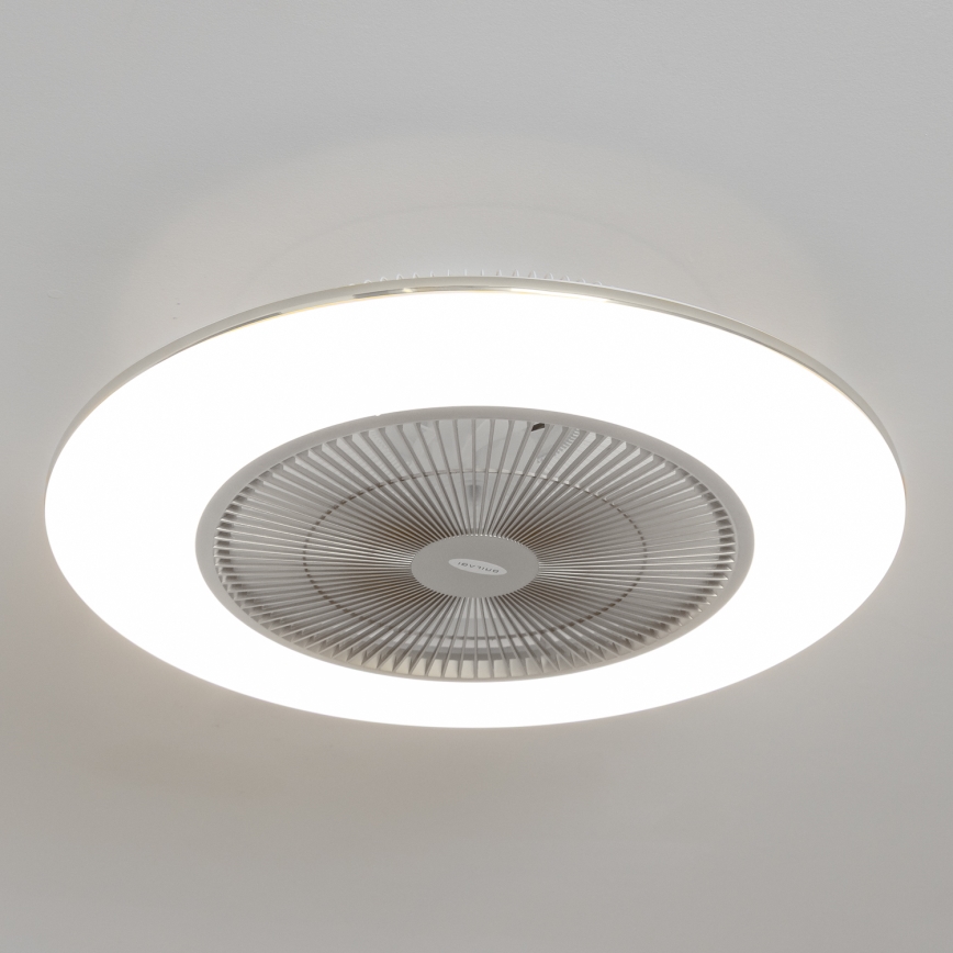 Brilagi - Dimmbare LED-Leuchte mit Ventilator AURA LED/38W/230V 3000-6000K silbern + Fernbedienung