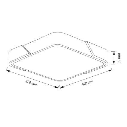 Brilagi - LED-dimmbare Deckenleuchte PILANA LED/48W/230V 3000-6500K Eiche/Schwarz 42x42 cm + Fernbedienung
