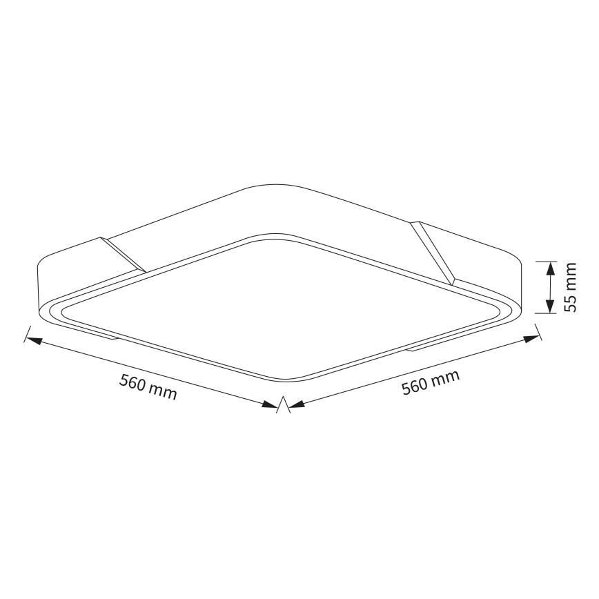 Brilagi - Dimmbare LED-Deckenleuchte PILANA LED/48W/230V 3000-6500K Eiche/Schwarz 56x56 cm + Fernbedienung