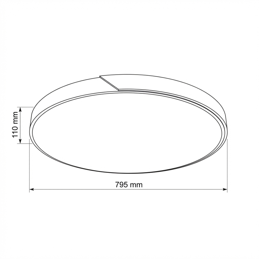 Brilagi - LED-dimmbare Deckenleuchte PILANA LED/72W/230V 3000-6500K Eiche/Schwarz Durchmesser 80 cm + Fernbedienung