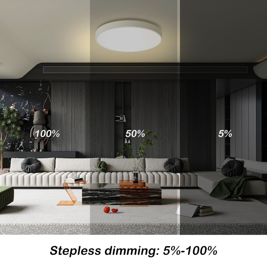 Brilagi - LED-dimmbare Deckenleuchte POOL LED/60W/230V 3000-6000K Ø 60 cm weiß + Fernbedienung
