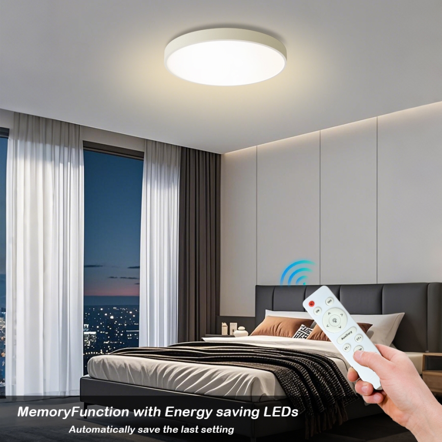 Brilagi - LED-dimmbare Deckenleuchte POOL LED/60W/230V 3000-6000K Ø 60 cm weiß + Fernbedienung