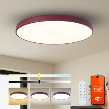 Brilagi - dimmbare LED-Leuchte POOL SMART LED/128W/230V Ø 100 cm 3000-6000K Wi-Fi Tuya + Fernbedienung burgunderrot