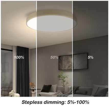 Brilagi - LED-dimmbare Deckenleuchte POOL SMART LED/60W/230V 3000-6000K Ø 50 cm Wi-Fi Tuya beige + Fernbedienung