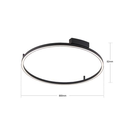 Brilagi - LED-dimmbare Deckenleuchte PORTOFINO LED/60W/230V 3000-6000K Ø 80 cm schwarz + Fernbedienung