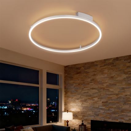 Brilagi - LED-dimmbare Deckenleuchte PORTOFINO LED/60W/230V 3000-6000K Ø 80 cm silber + Fernbedienung