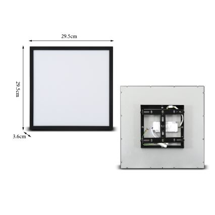 Brilagi - LED-dimmbare Deckenleuchte SLIMFRAME LED/25W/230V 30x30 cm 3000-6000K schwarz + Fernbedienung