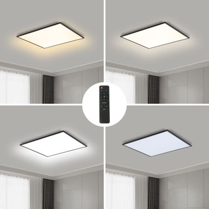 Brilagi - Dimmbare LED-Deckenleuchte SLIMFRAME LED/36W/230V 45×45 cm 3000–6000K schwarz mit Fernbedienung