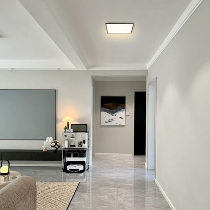 Brilagi - Dimmbare LED-Deckenleuchte SLIMFRAME LED/36W/230V 45×45 cm 3000–6000K schwarz mit Fernbedienung