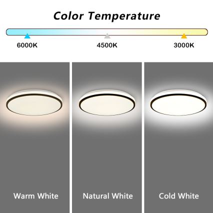Brilagi - Dimmbare LED-Deckenleuchte SMART LED/28W/230V 3000-6000K d 35 cm Wi-Fi Tuya + Fernbedienung