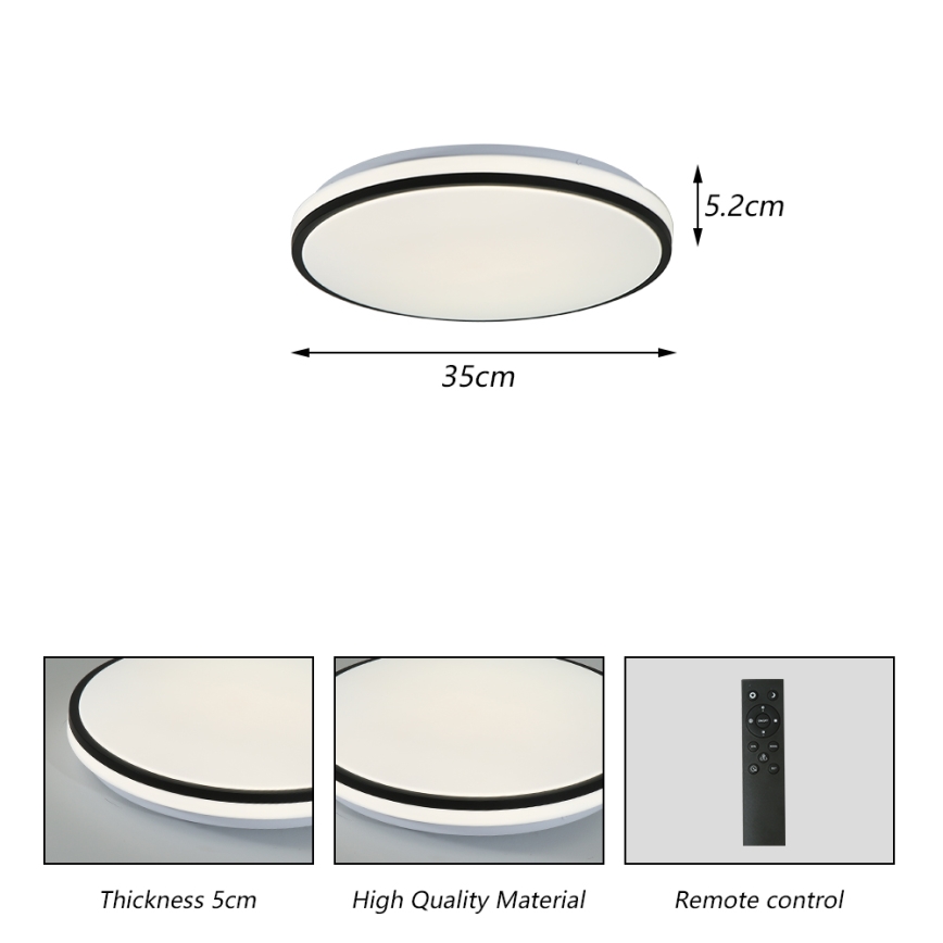 Brilagi - Dimmbare LED-Deckenleuchte SMART LED/28W/230V 3000-6000K d 35 cm Wi-Fi Tuya + Fernbedienung