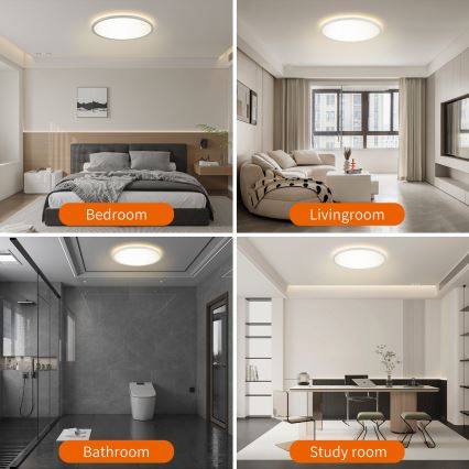 Brilagi - Dimmbare ULTRA SLIM LED/18W/230V 2700-6500K Ø 30 cm Weiß + Fernbedienung