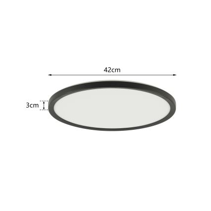 Brilagi - Dimmbare LED-Deckenleuchte ULTRA SLIM LED/24W/230V 2700–6500K Ø 42 cm schwarz + Fernbedienung