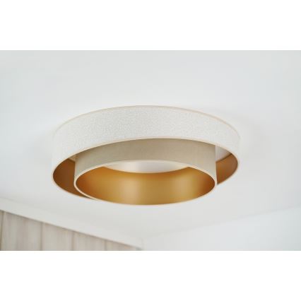 Brilagi - Dimmbare LED-Deckenleuchte VEGAS SHINE LED/24W/230V d 60 cm 3000/4000/6500K cremefarben/beige + Fernbedienung