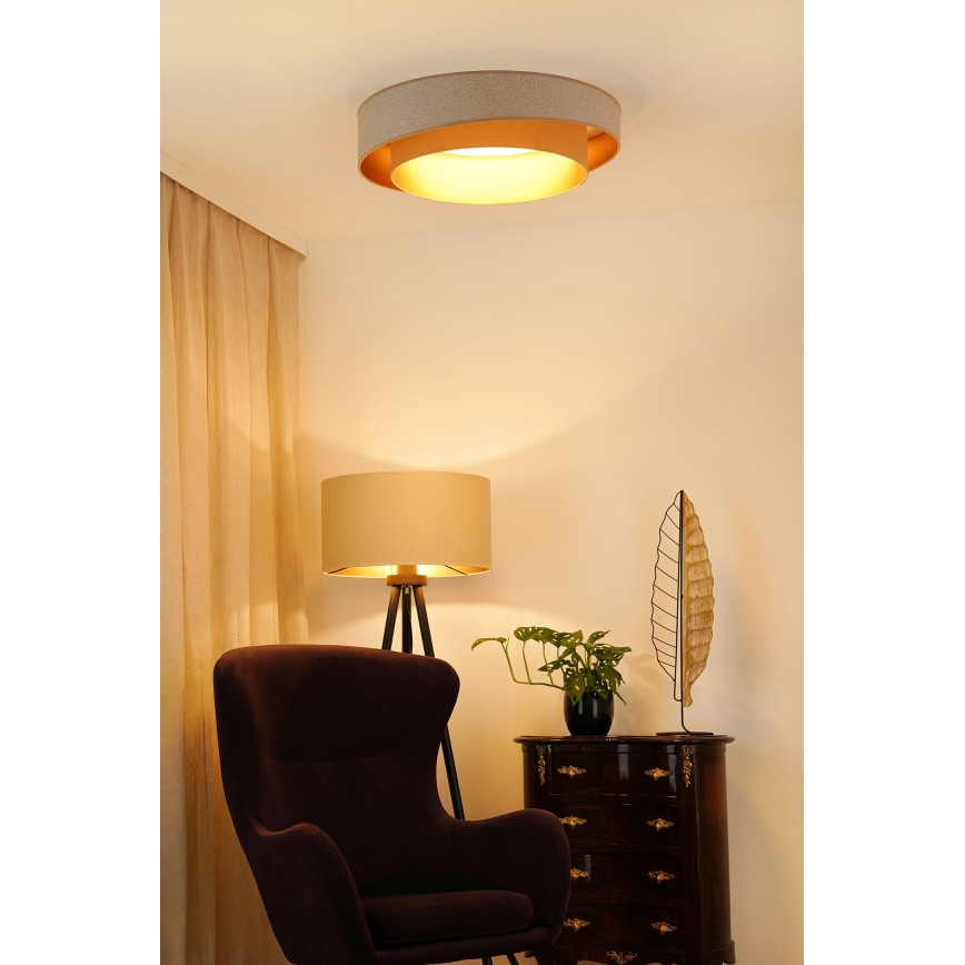 Brilagi - Dimmbare LED-Deckenleuchte VEGAS SHINE LED/24W/230V d 60 cm 3000/4000/6500K cremefarben/beige + Fernbedienung