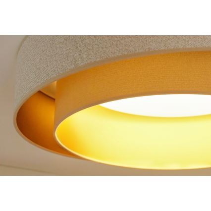Brilagi - Dimmbare LED-Deckenleuchte VEGAS SHINE LED/24W/230V d 60 cm 3000/4000/6500K cremefarben/beige + Fernbedienung