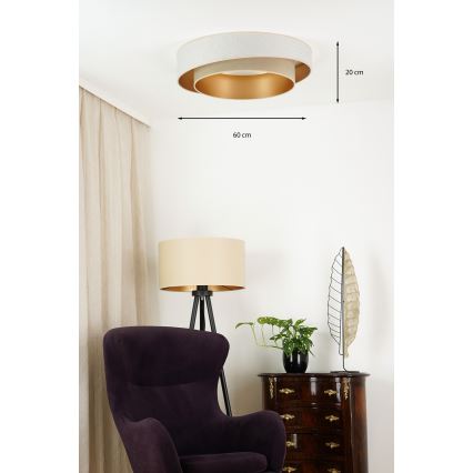 Brilagi - Dimmbare LED-Deckenleuchte VEGAS SHINE LED/24W/230V d 60 cm 3000/4000/6500K cremefarben/beige + Fernbedienung