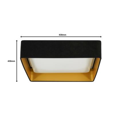 Brilagi - dimmbare LED-Deckenleuchte VELVET SQUARE LED/24W/230V 43x43 cm 3000/4000/6500K + Fernbedienung schwarz