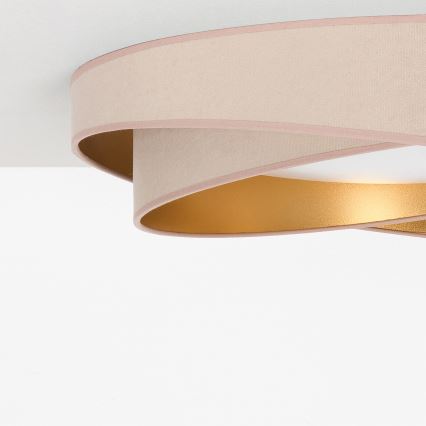 BRILAGI - dimmbare LED-Deckenleuchte VELVET TWIST LED/36W/230V 3000-6000K Ø 65 cm Wi-Fi Tuya Beacon beige/gold + Fernbedienung