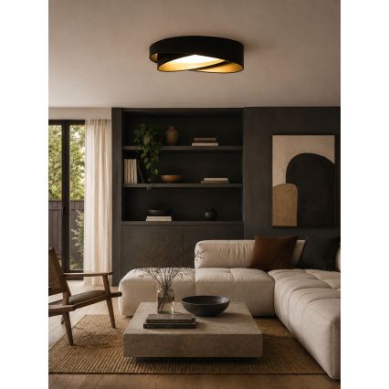 BRILAGI - dimmbare LED-Deckenleuchte VELVET TWIST LED/36W/230V 3000-6000K Ø 65 cm Wi-Fi Tuya Beacon schwarz/gold + Fernbedienung