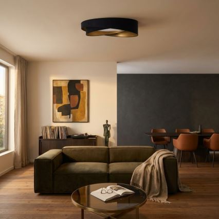 BRILAGI - dimmbare LED-Deckenleuchte VELVET TWIST LED/36W/230V 3000-6000K Ø 65 cm Wi-Fi Tuya Beacon schwarz/gold + Fernbedienung