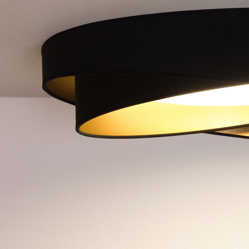 BRILAGI - dimmbare LED-Deckenleuchte VELVET TWIST LED/36W/230V 3000-6000K Ø 65 cm Wi-Fi Tuya Beacon schwarz/gold + Fernbedienung