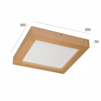 Brilagi - Dimmbare LED-Deckenleuchte für Badezimmer WOODY FRAME LED/24W/230V Eiche 30x30 cm 3000-6000K IP44 + Fernbedienung