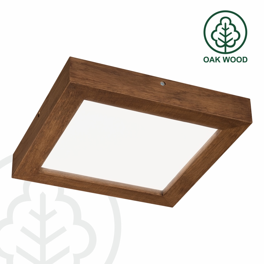 Brilagi - Dimmbare LED-Deckenleuchte für Badezimmer WOODY FRAME LED/24W/230V Eiche Kirsche 30x30 cm 3000-6000K IP44 + Fernbedienung