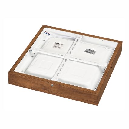 Brilagi - Dimmbare LED-Deckenleuchte für Badezimmer WOODY FRAME LED/24W/230V Eiche Kirsche 30x30 cm 3000-6000K IP44 + Fernbedienung