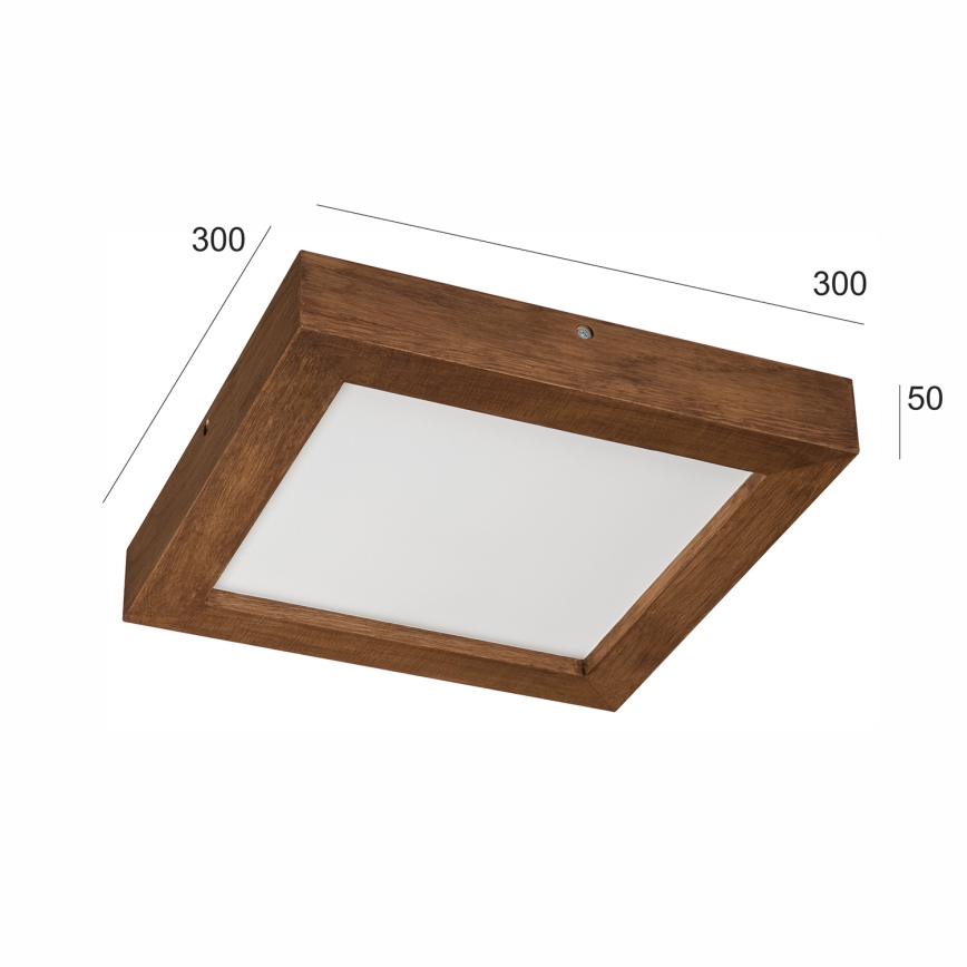 Brilagi - Dimmbare LED-Deckenleuchte für Badezimmer WOODY FRAME LED/24W/230V Eiche Kirsche 30x30 cm 3000-6000K IP44 + Fernbedienung