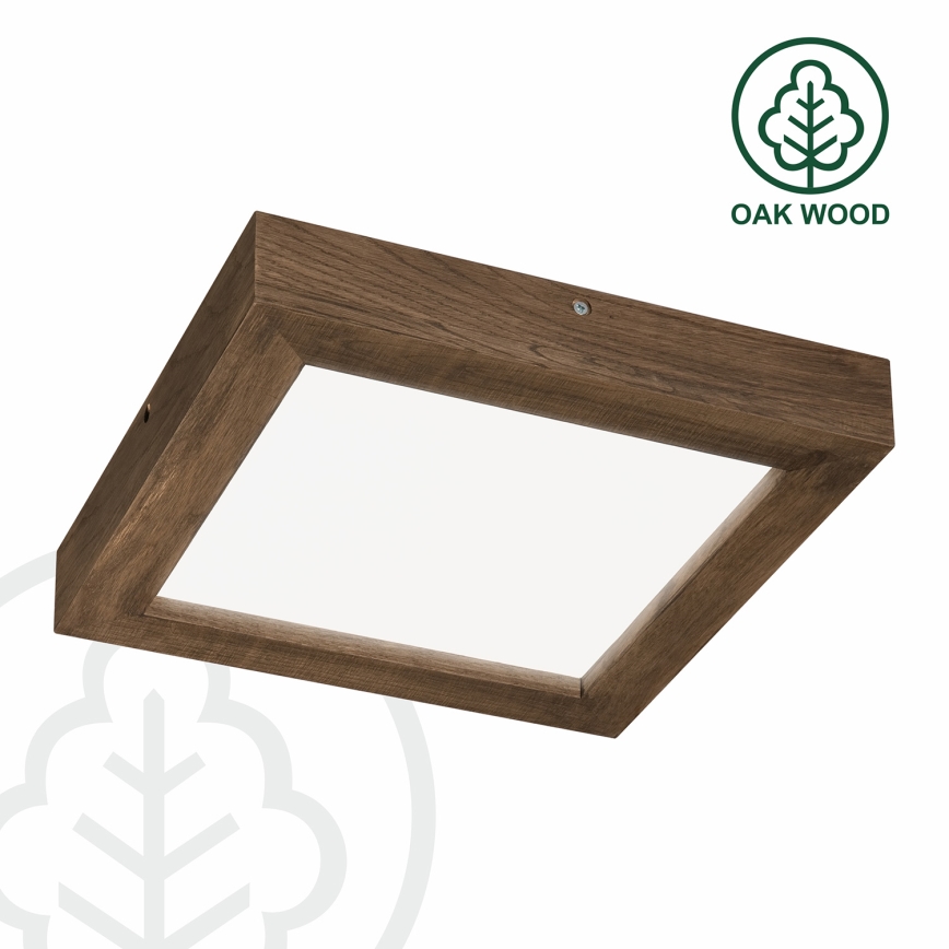 Brilagi - Dimmbare LED-Deckenleuchte für Badezimmer WOODY FRAME LED/24W/230V Eiche 30x30 cm 3000-6000K IP44 + Fernbedienung