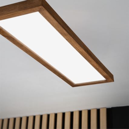 Brilagi - Dimmbare LED-Deckenleuchte für Badezimmer WOODY FRAME LED/50W/230V Eiche Kirsche 120x30 cm 3000-6000K IP44 + Fernbedienung