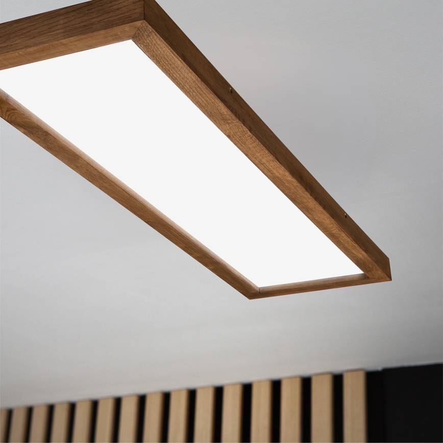 Brilagi - Dimmbare LED-Deckenleuchte für Badezimmer WOODY FRAME LED/50W/230V Eiche Kirsche 120x30 cm 3000-6000K IP44 + Fernbedienung