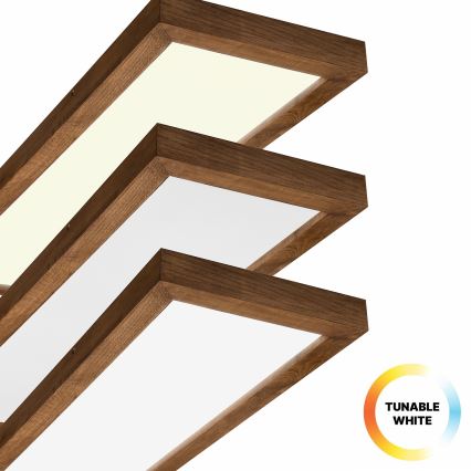 Brilagi - Dimmbare LED-Deckenleuchte für Badezimmer WOODY FRAME LED/50W/230V Eiche Kirsche 120x30 cm 3000-6000K IP44 + Fernbedienung